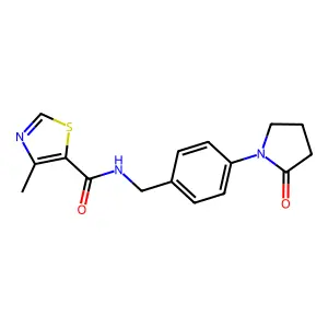 4-Methyl-N-[4-(2-oxo-1-pyrrolidinyl)benzyl]-1,3-thiazole-5-carboxamide structure