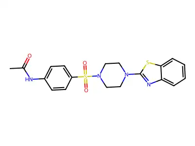 N-(4-{[4-(1,3-Benzothiazol-2-yl)-1-piperazinyl]sulfonyl}phenyl)acetamide structure