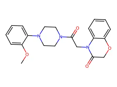 4-[2-[4-(2-Methoxyphenyl)piperazin-1-yl]-2-oxoethyl]-1,4-benzoxazin-3-one structure