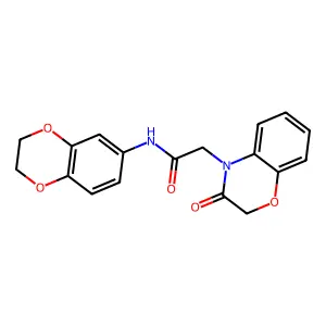 N-(2,3-dihydro-1,4-benzodioxin-6-yl)-2-(3-oxo-1,4-benzoxazin-4-yl)acetamide structure