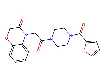 4-{2-[4-(2-Furoyl)-1-piperazinyl]-2-oxoethyl}-2H-1,4-benzoxazin-3(4H)-one structure