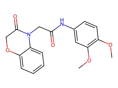 N-(3,4-dimethoxyphenyl)-2-(3-oxo-1,4-benzoxazin-4-yl)acetamide structure