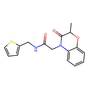 2-(2-methyl-3-oxo-1,4-benzoxazin-4-yl)-N-(thiophen-2-ylmethyl)acetamide structure