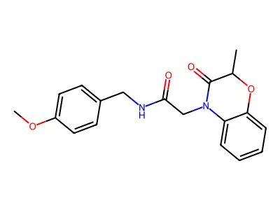 N-[(4-methoxyphenyl)methyl]-2-(2-methyl-3-oxo-1,4-benzoxazin-4-yl)acetamide structure