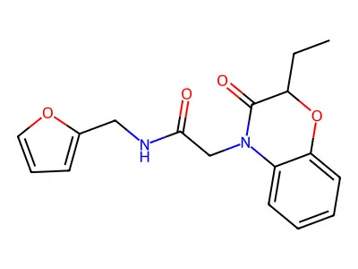 4H-1,4-Benzoxazine-4-acetamide, 2-ethyl-N-(2-furanylmethyl)-2,3-dihydro-3-oxo- structure