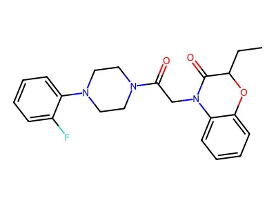 2-Ethyl-4-[2-[4-(2-fluorophenyl)piperazin-1-yl]-2-oxoethyl]-1,4-benzoxazin-3-one structure