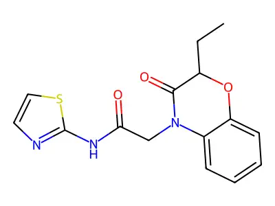 2-(2-ethyl-3-oxo-1,4-benzoxazin-4-yl)-N-(1,3-thiazol-2-yl)acetamide structure