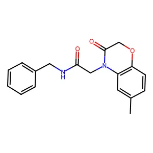 N-benzyl-2-(6-methyl-3-oxo-2,3-dihydro-4H-1,4-benzoxazin-4-yl)acetamide structure