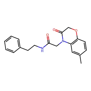 2-(6-methyl-3-oxo-2,3-dihydro-4H-1,4-benzoxazin-4-yl)-N-(2-phenylethyl)acetamide structure