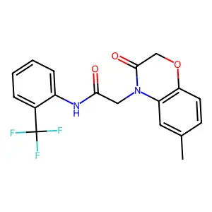 4H-1,4-Benzoxazine-4-acetamide,2,3-dihydro-6-methyl-3-oxo-N-[2-(trifluoromethyl)phenyl]-(9CI) structure
