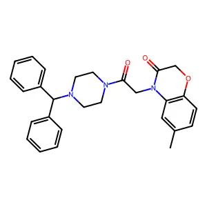 4-[2-(4-Benzhydrylpiperazin-1-yl)-2-oxoethyl]-6-methyl-1,4-benzoxazin-3-one structure