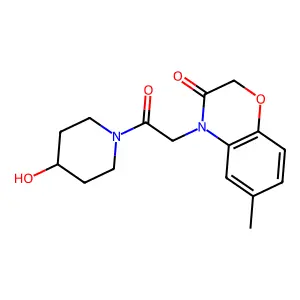 4-[2-(4-Hydroxy-piperidin-1-yl)-2-oxo-ethyl]-6-methyl-4H-benzo[1,4]oxazin-3-one structure
