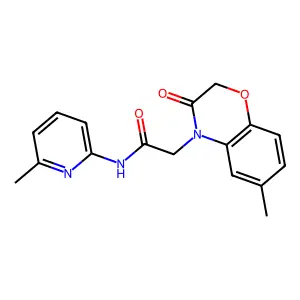 2-(6-methyl-3-oxo-1,4-benzoxazin-4-yl)-N-(6-methyl-2-pyridinyl)acetamide structure