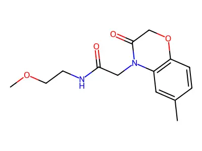 N-(2-methoxyethyl)-2-(6-methyl-3-oxo-1,4-benzoxazin-4-yl)acetamide structure