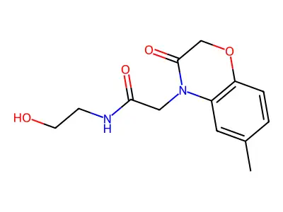 4H-1,4-Benzoxazine-4-acetamide, 2,3-dihydro-N-(2-hydroxyethyl)-6-methyl-3-oxo- structure