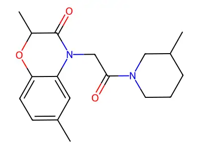 2,6-Dimethyl-4-[2-(3-methylpiperidin-1-yl)-2-oxoethyl]-1,4-benzoxazin-3-one structure