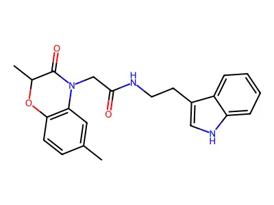 2-(2,6-dimethyl-3-oxo-1,4-benzoxazin-4-yl)-N-[2-(1H-indol-3-yl)ethyl]acetamide structure