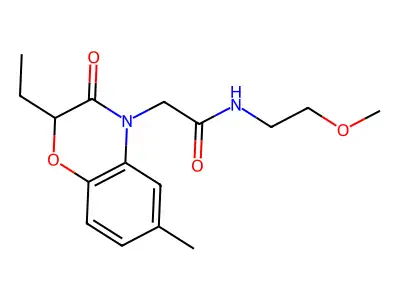 2-(2-ethyl-6-methyl-3-oxo-1,4-benzoxazin-4-yl)-N-(2-methoxyethyl)acetamide structure