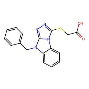[(9-Benzyl-9H-[1,2,4]triazolo[4,3-a]benzimidazol-3-yl)thio]acetic acid structure