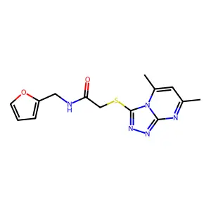 2-[(5,7-Dimethyl[1,2,4]triazolo[4,3-a]pyrimidin-3-yl)sulfanyl]-N-(2-furylmethyl)acetamide structure