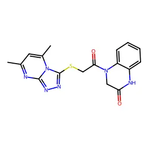 4-{[(5,7-Dimethyl[1,2,4]triazolo[4,3-a]pyrimidin-3-yl)sulfanyl]acetyl}-3,4-dihydro-2(1H)-quinoxalinone structure