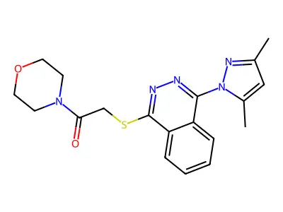 2-[4-(3,5-Dimethylpyrazol-1-yl)phthalazin-1-yl]sulfanyl-1-morpholin-4-ylethanone structure