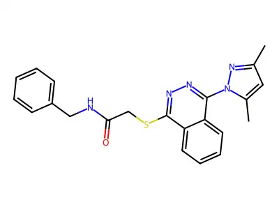 N-Benzyl-2-{[4-(3,5-dimethyl-1H-pyrazol-1-yl)-1-phthalazinyl]sulfanyl}acetamide structure