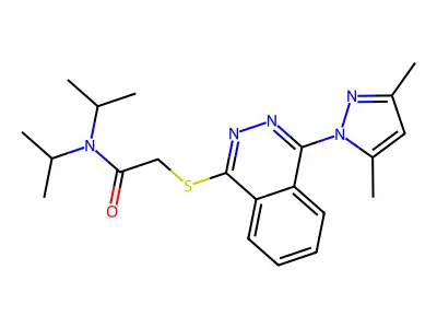 2-{[4-(3,5-Dimethyl-1H-pyrazol-1-yl)-1-phthalazinyl]sulfanyl}-N,N-diisopropylacetamide structure