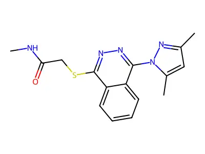 2-{[4-(3,5-Dimethyl-1H-pyrazol-1-yl)-1-phthalazinyl]sulfanyl}-N-methylacetamide structure