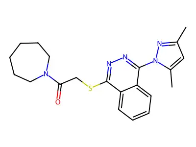 1-(Azepan-1-yl)-2-[4-(3,5-dimethylpyrazol-1-yl)phthalazin-1-yl]sulfanylethanone structure