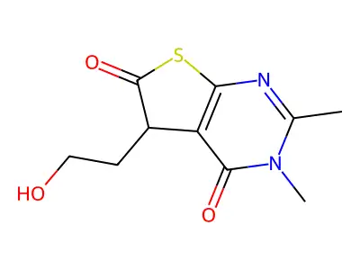 3-(2-hydroxyethyl)-5,6-dimethyl-1H-thieno[2,3-d]pyrimidine-2,4-dione structure