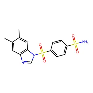 4-(5,6-Dimethyl-benzoimidazole-1-sulfonyl)-benzenesulfonamide structure
