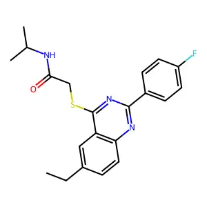 2-{[6-Ethyl-2-(4-fluorophenyl)-4-quinazolinyl]sulfanyl}-N-isopropylacetamide structure