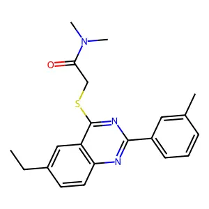2-(6-Ethyl-2-m-tolylquinazolin-4-ylsulfanyl)-N,N-dimethylacetamide structure