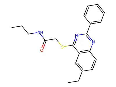 2-[(6-Ethyl-2-phenyl-4-quinazolinyl)sulfanyl]-N-propylacetamide structure