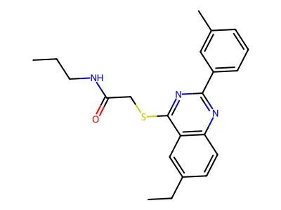 2-{[6-Ethyl-2-(3-methylphenyl)-4-quinazolinyl]sulfanyl}-N-propylacetamide structure