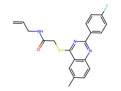 N-Allyl-2-{[2-(4-fluorophenyl)-6-methyl-4-quinazolinyl]sulfanyl}acetamide structure