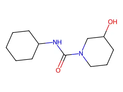 N-cyclohexyl-3-hydroxypiperidine-1-carboxamide structure