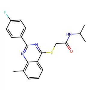 2-{[2-(4-Fluorophenyl)-8-methyl-4-quinazolinyl]sulfanyl}-N-isopropylacetamide structure