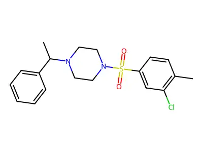 1-(3-Chloro-4-methylphenyl)sulfonyl-4-(1-phenylethyl)piperazine structure