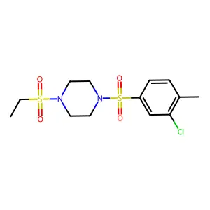 1-(3-Chloro-4-methylphenyl)sulfonyl-4-ethylsulfonylpiperazine structure