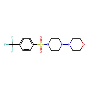 4-[4-[4-(Trifluoromethyl)phenyl]sulfonylpiperazin-1-yl]morpholine structure