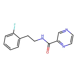 N-(2-氟苯乙基)吡嗪-2-甲酰胺 structure