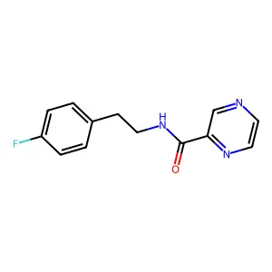 N-(4-Fluorophenethyl)pyrazine-2-carboxamide structure