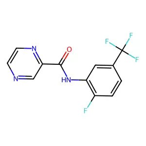 N-(2-Fluoro-5-(trifluoromethyl)phenyl)pyrazine-2-carboxamide structure