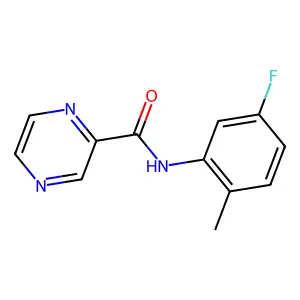 N-(5-fluoro-2-methylphenyl)pyrazine-2-carboxamide structure