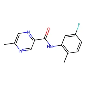 N-(5-fluoro-2-methylphenyl)-5-methylpyrazine-2-carboxamide structure