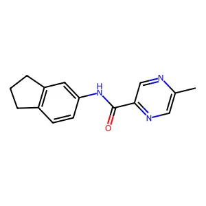 N-(2,3-Dihydro-1H-inden-5-yl)-5-methyl-2-pyrazinecarboxamide structure