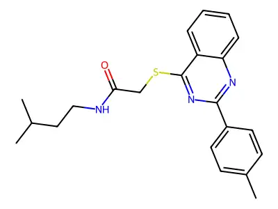 Acetamide,N-(3-methylbutyl)-2-[[2-(4-methylphenyl)-4-quinazolinyl]thio]- structure
