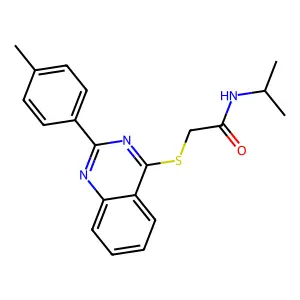 2-[2-(4-methylphenyl)quinazolin-4-yl]sulfanyl-N-propan-2-ylacetamide structure